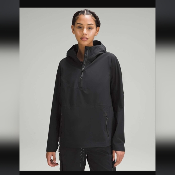 Lululemon Stretch Waterproof Hiking Half-Zip Pullover Black - Picture 1 of 8